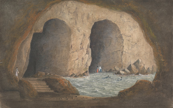 View of the Caves of Syrini  Sorrento Bay of Naples 1818
