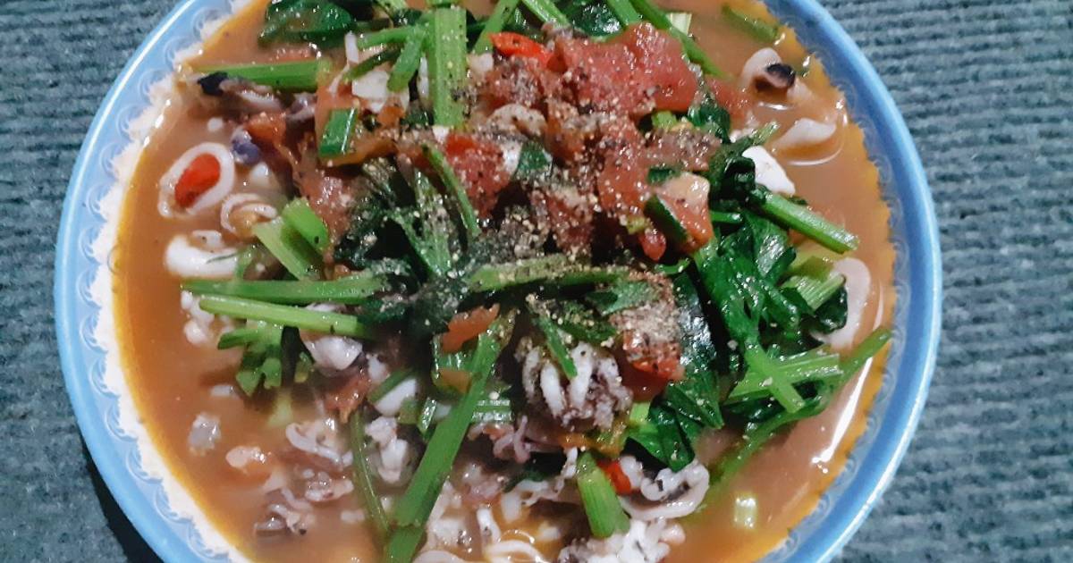 Mực lá xào cay