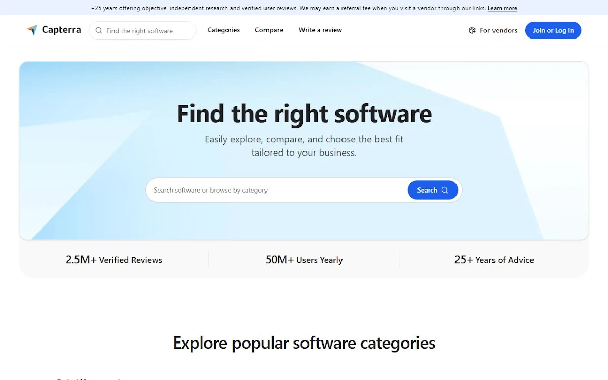 Captura de Capterra