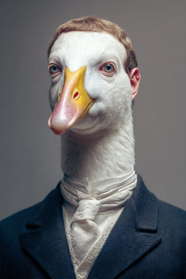 Retrato muy detallado de una persona como un animal.