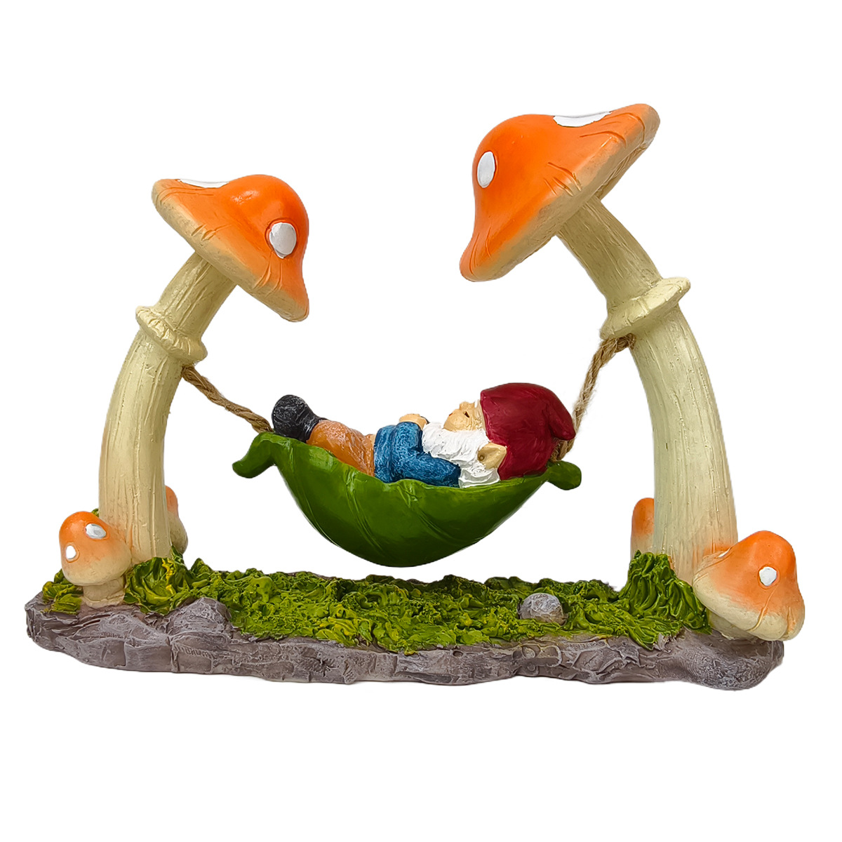 Garden Decoration Gnome in Hammock made of Resin