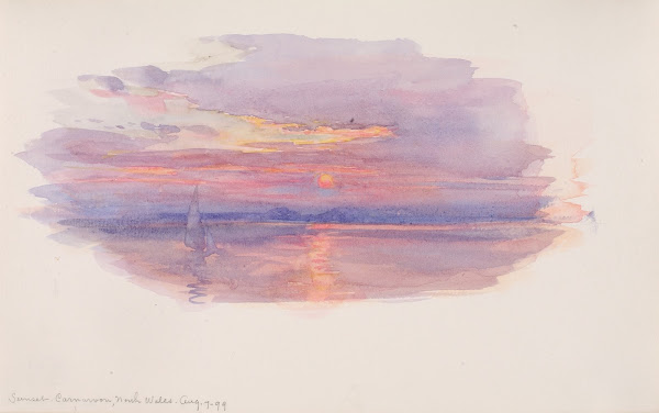 Sunset Caernarvon North Wales 1899