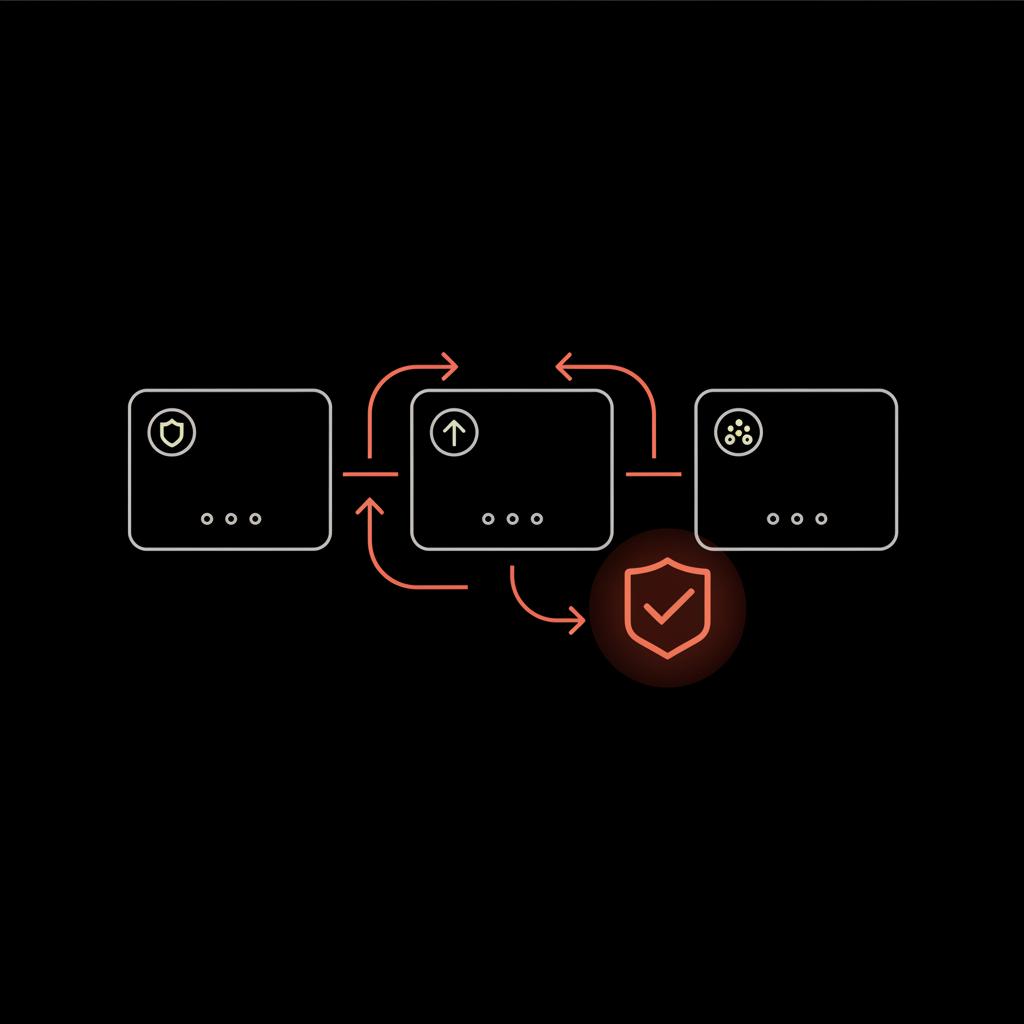 Minimal 2D vector dashboard infographic with API flow arrows, compact widgets and a verification check badge in Social Success Hub colors; WhatsApp verification badge
