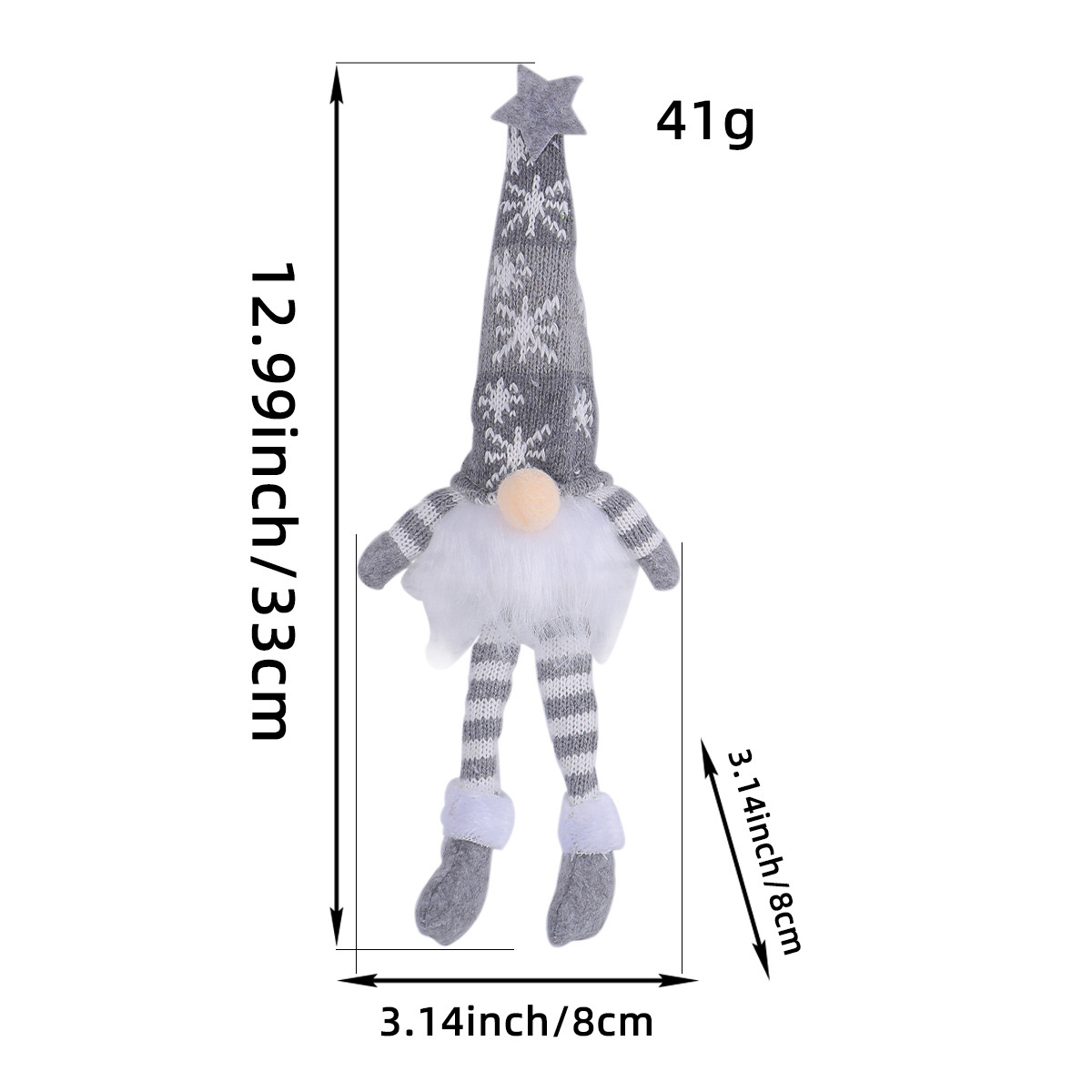 Glowing Christmas Gnome Figure with Sequins