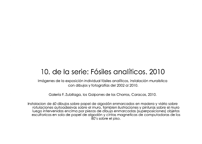 Fósiles Analíticos. 2010 A