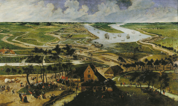 De Antwerpse polder en de Palinghuizen buiten de Slijk  of Lillopoort 1604