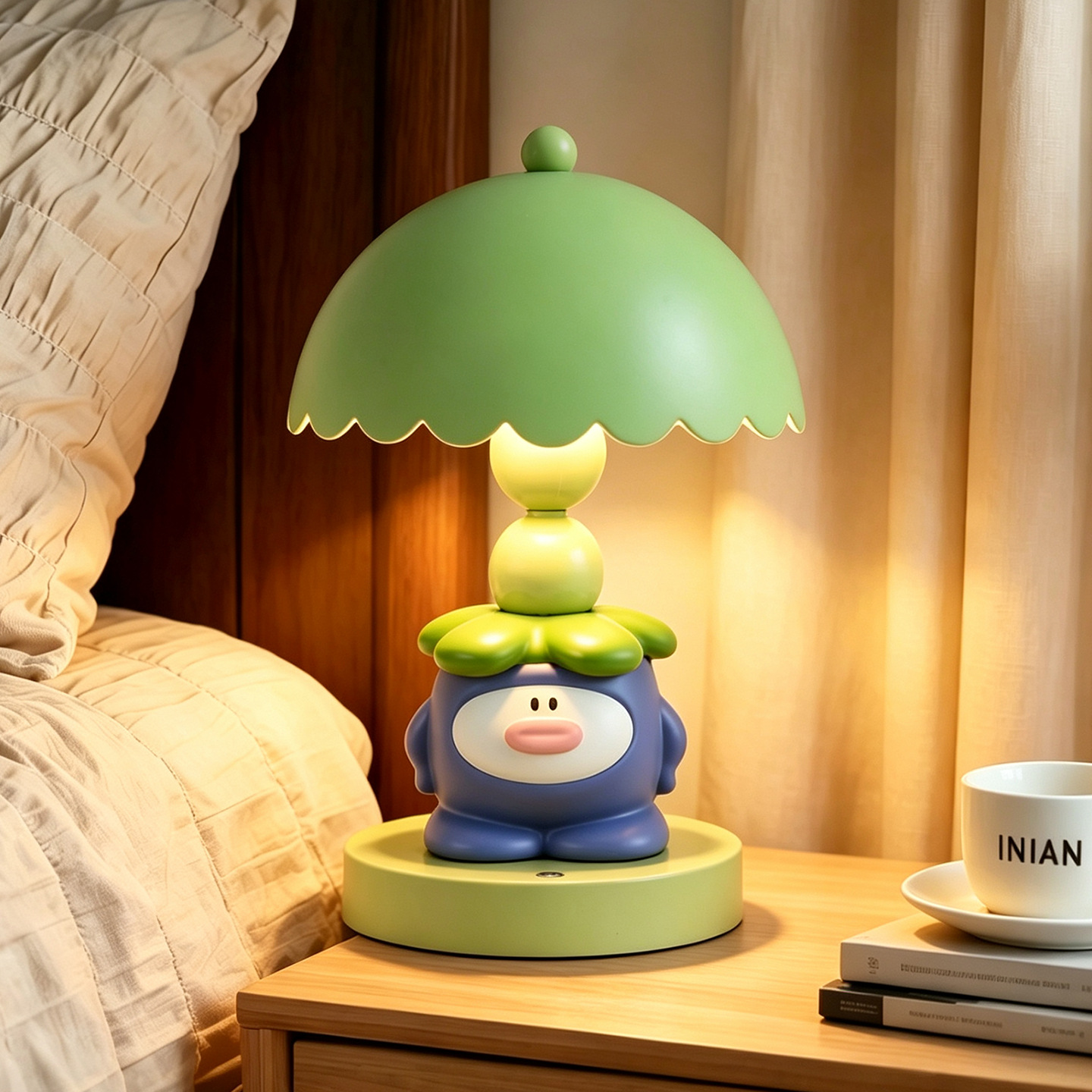 Cute eggplant table lamp with color change