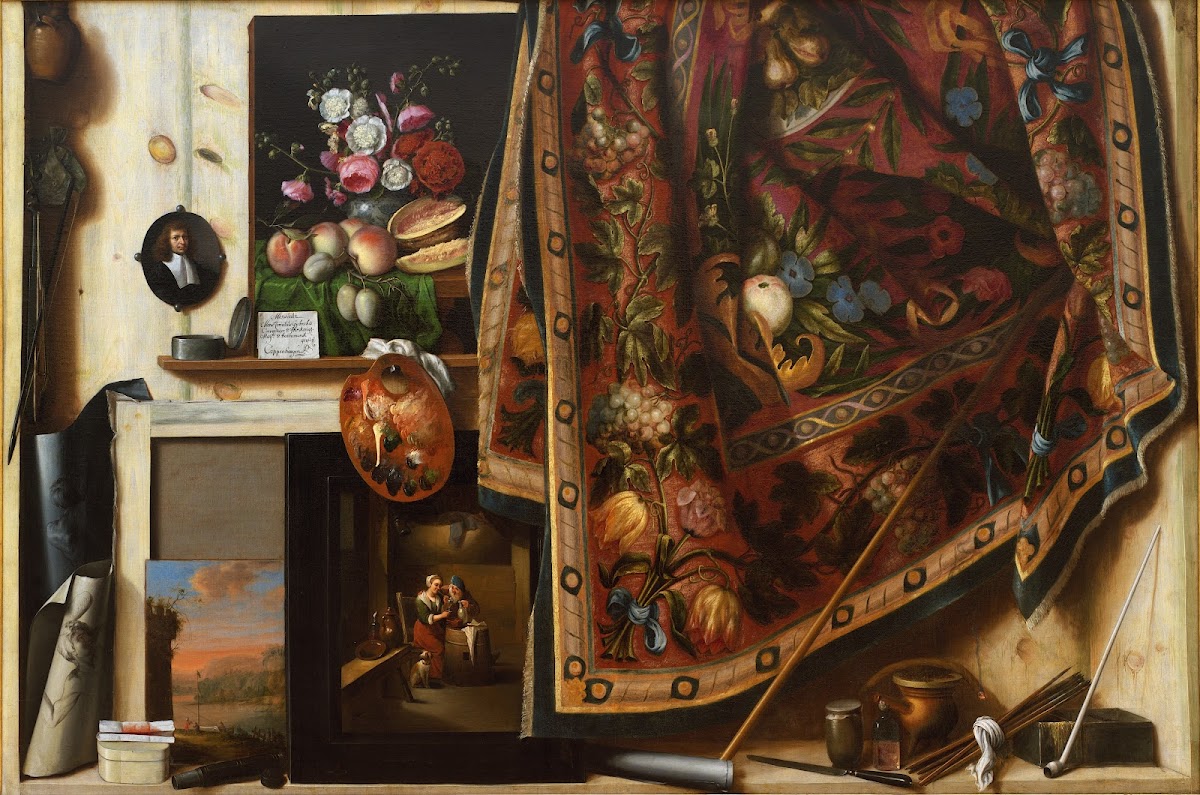 Trompe Loeil A Cabinet In The Artists Studio 1670  1671