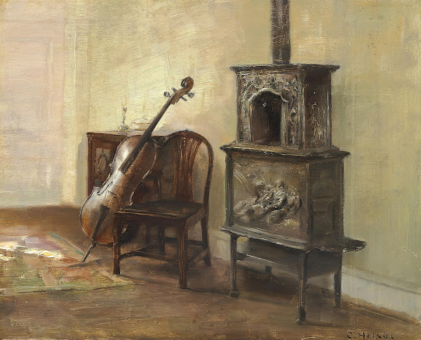 Interieur med en cello