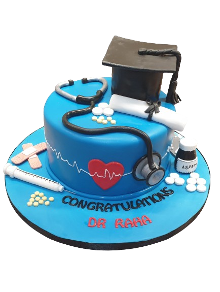 Doctor Graduation Themed Icing Cake CB-NC424
