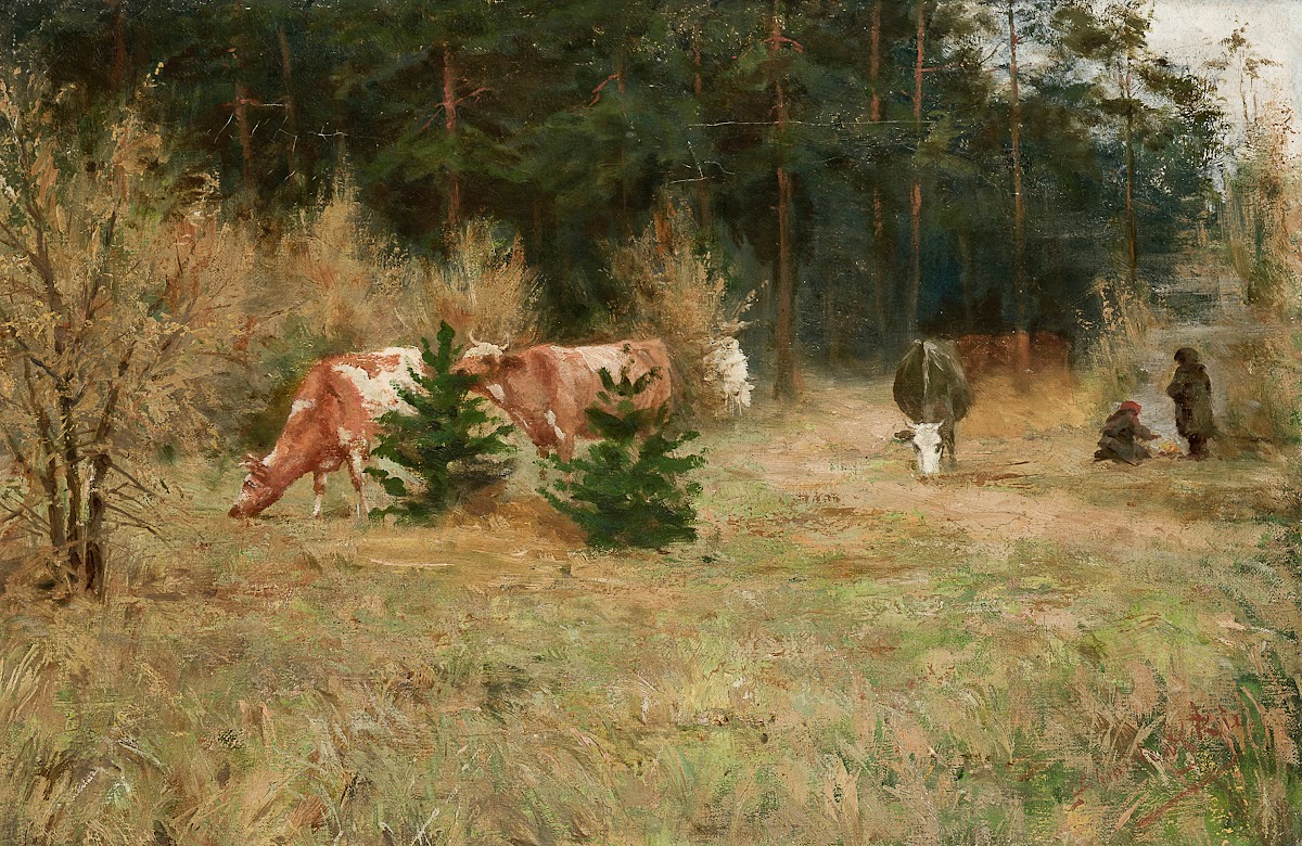 Cows near a Forest 1900