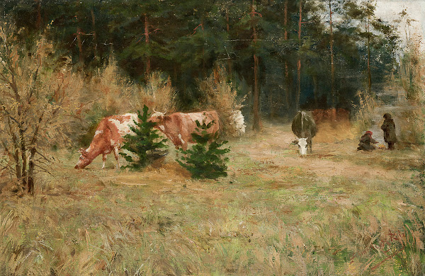 Cows near a Forest 1900