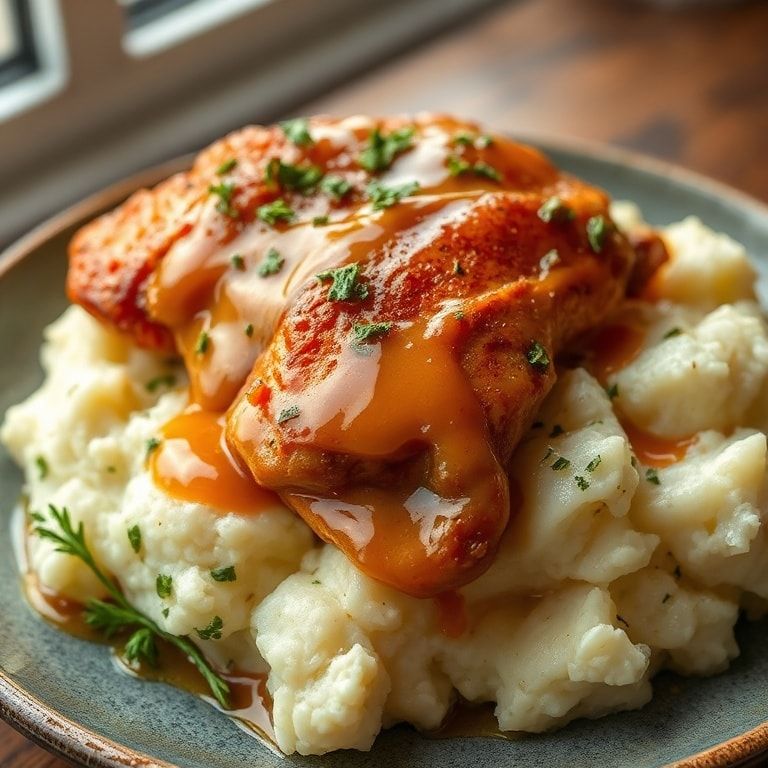 Chipotle Honey Chicken Thighs Recipe | This Flavor Hack with Smoked Gouda Mashed Potatoes Is Easy & Family-Friendly finished