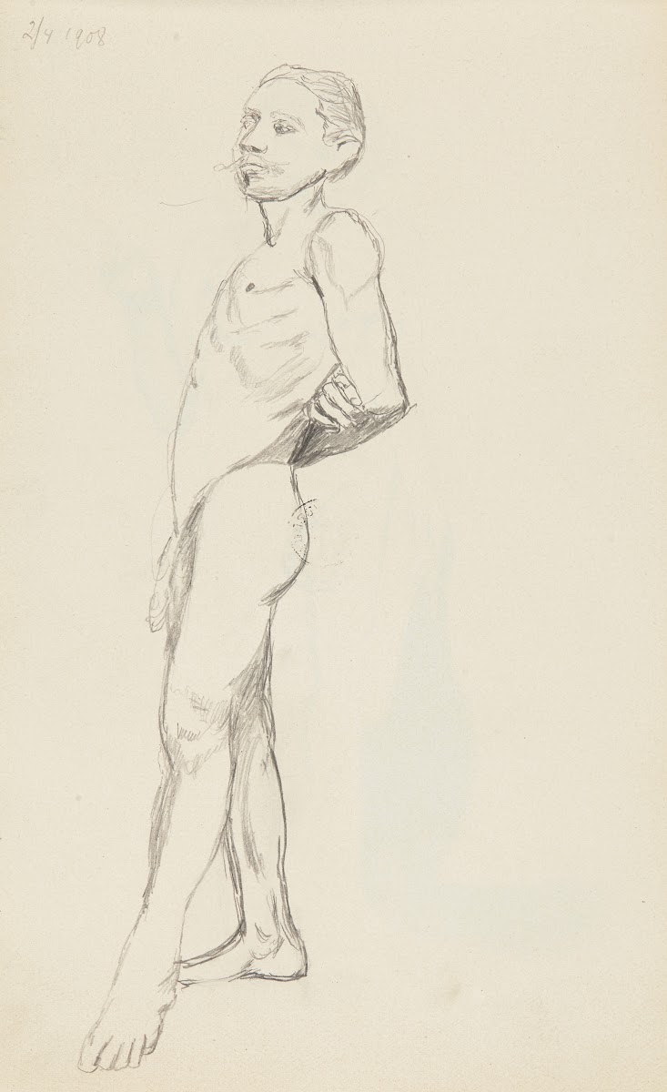 akt stojącego mężczyzny 1908