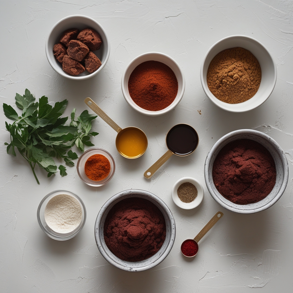 Ingredients for Sweet Red Velvet Brownie Bites - Easy Homemade Dessert Treats
