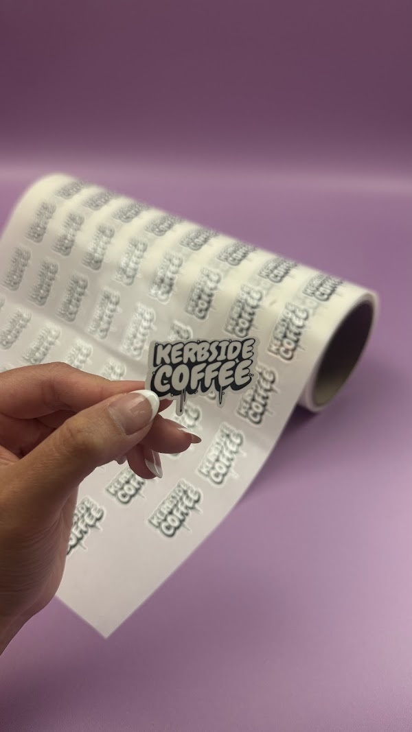 Labels on Rolls printed by Sticky Sitch Melbourne