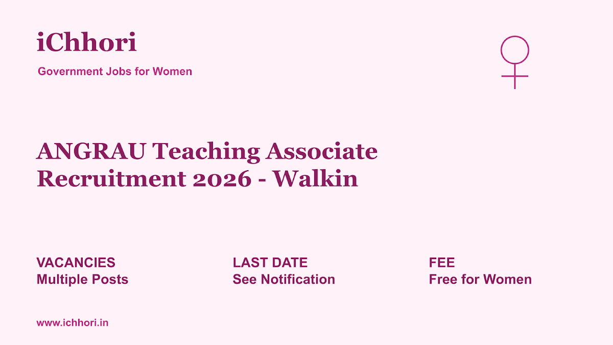 ANGRAU Teaching Associate Recruitment 2026 - Walkin - iChhori