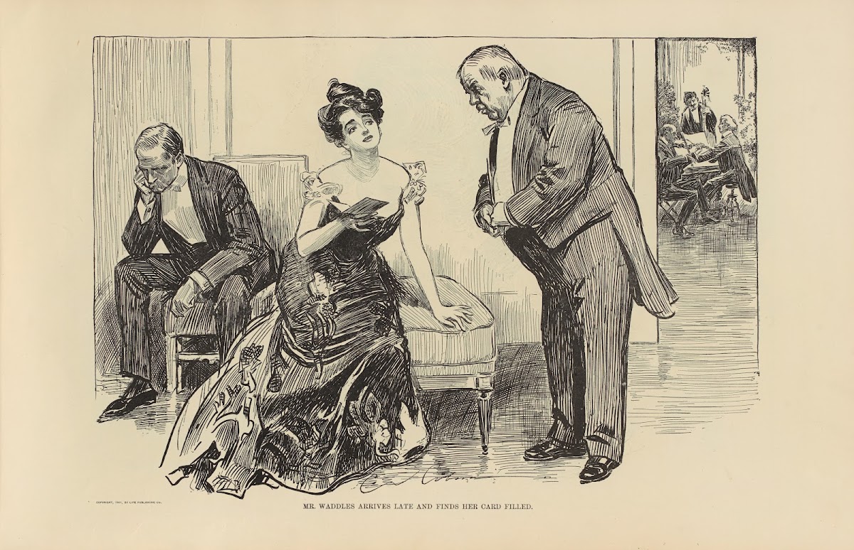 Mr Waddles arrives late and finds her card filled 1900 1905