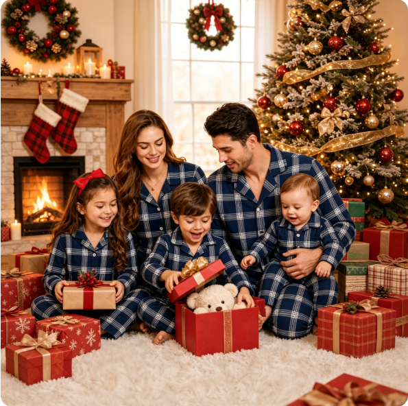 Christmas Pajama Set for the Family, Checked