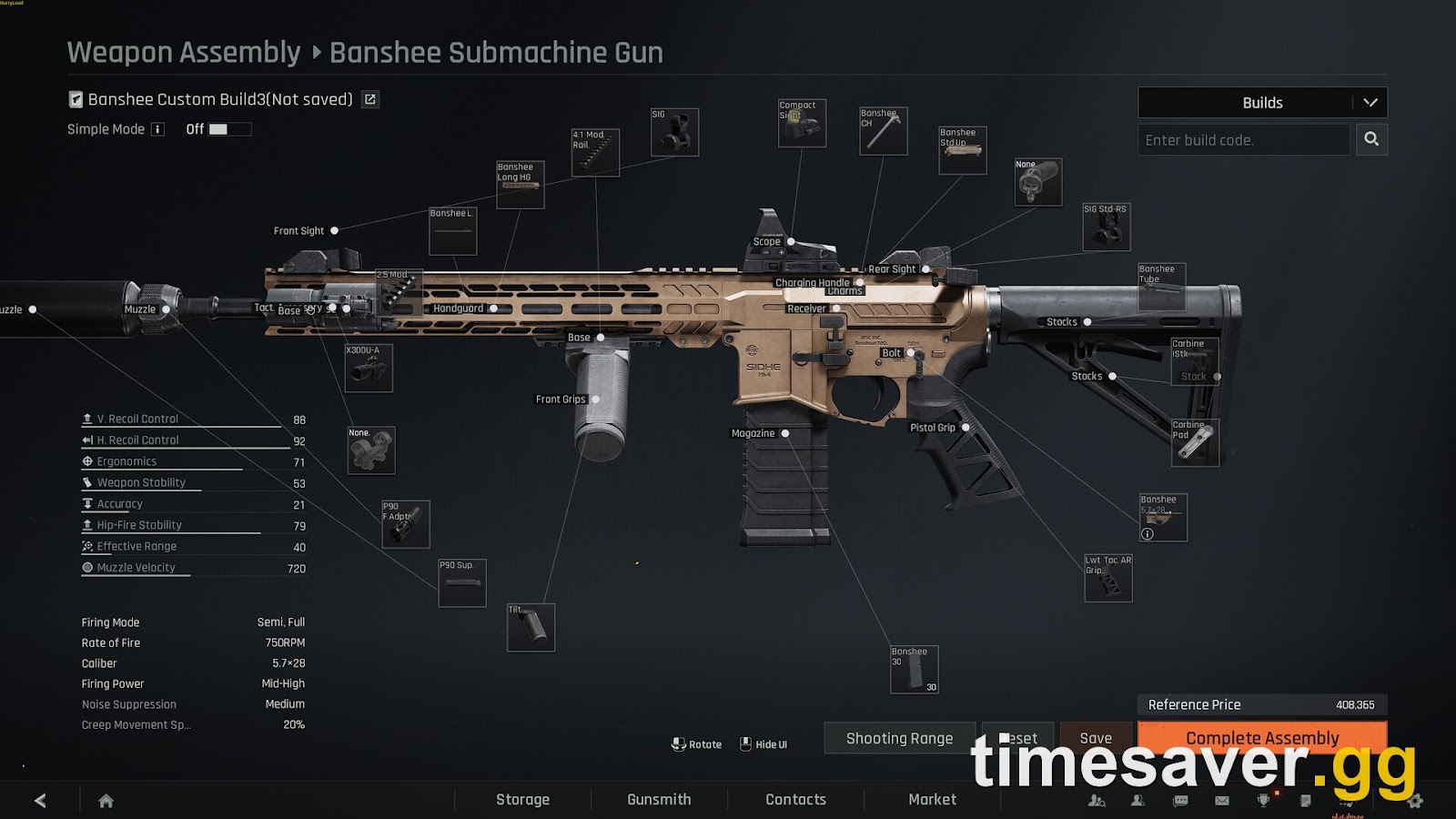 Arena Breakout: Infinite Gunsmith and Market screen — the persistent gear and economy layer