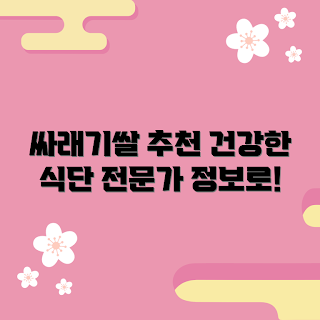 싸래기쌀 추천, 건강한 식단, 가을 웰빙, 2023 식품 트렌드, 싸래기쌀 효능