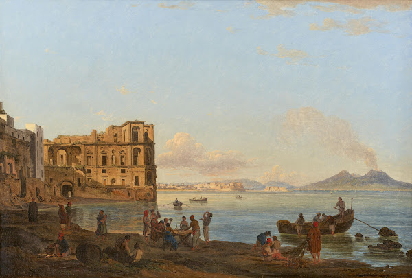 Die Bucht von Neapel mit dem Palazzo Donna Anna 1820