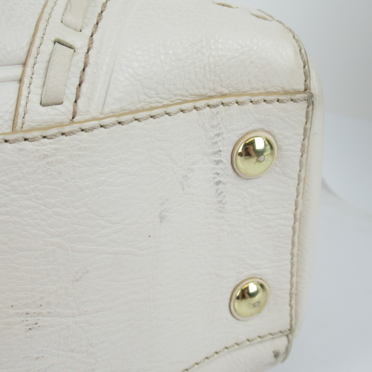 Coach White Leather Belted Handbag
