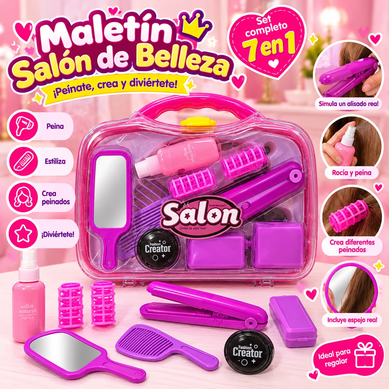 Maletín Salón de Belleza de juguete 7 en 1