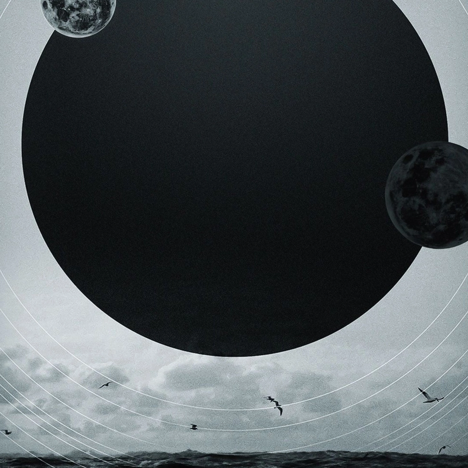 Download Giant Dark Orb Over Waves iPhone
