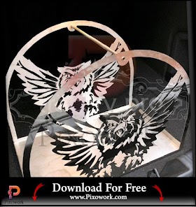 dwg files Flying Owl Metal Firewood Rack Holder Template