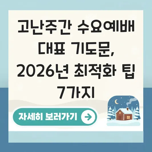 고난주간 수요예배 대표 기도문