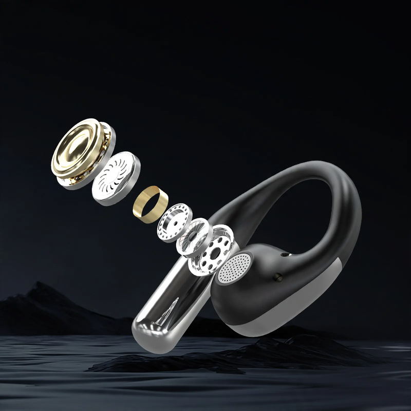 Open Bluetooth headphones with LCD display