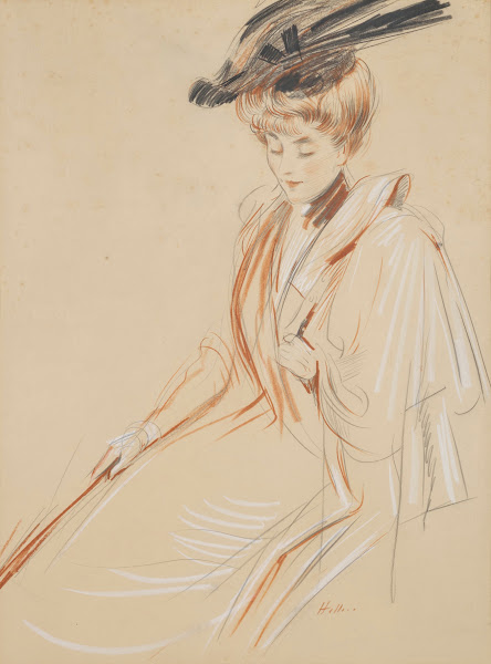Portrait de femme au chapeau à plumes