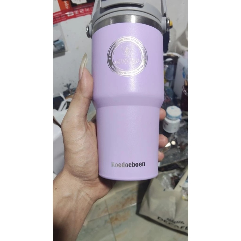 COSTUM TUMBLER STAINLESS/THERMOS AIR MODEL SEDOTAN/BOTOL MINUM SOUVENIR — foto 4