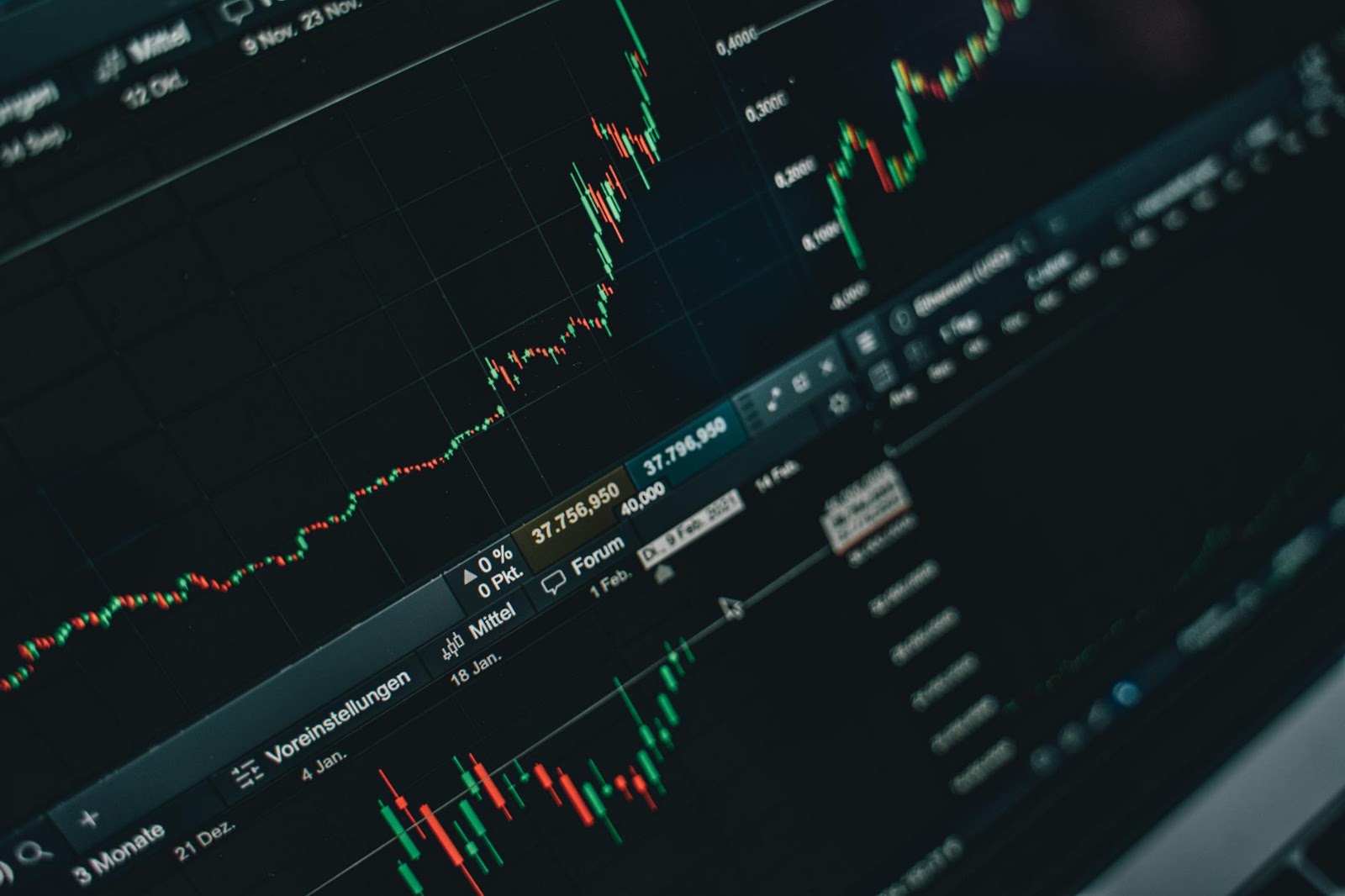 Abstract visualization of AI processing vast financial data for market analysis.