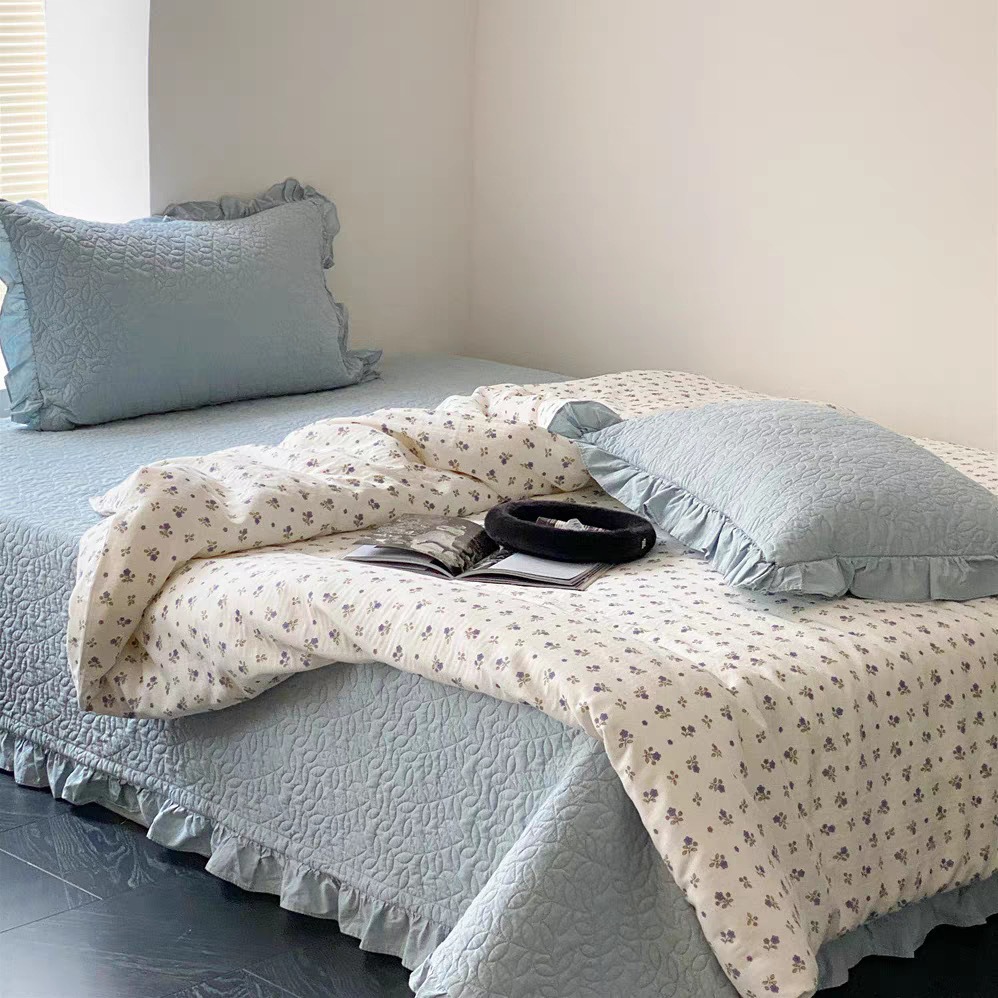 Cotton Bedspread Set, Korean Style, 1.5 m