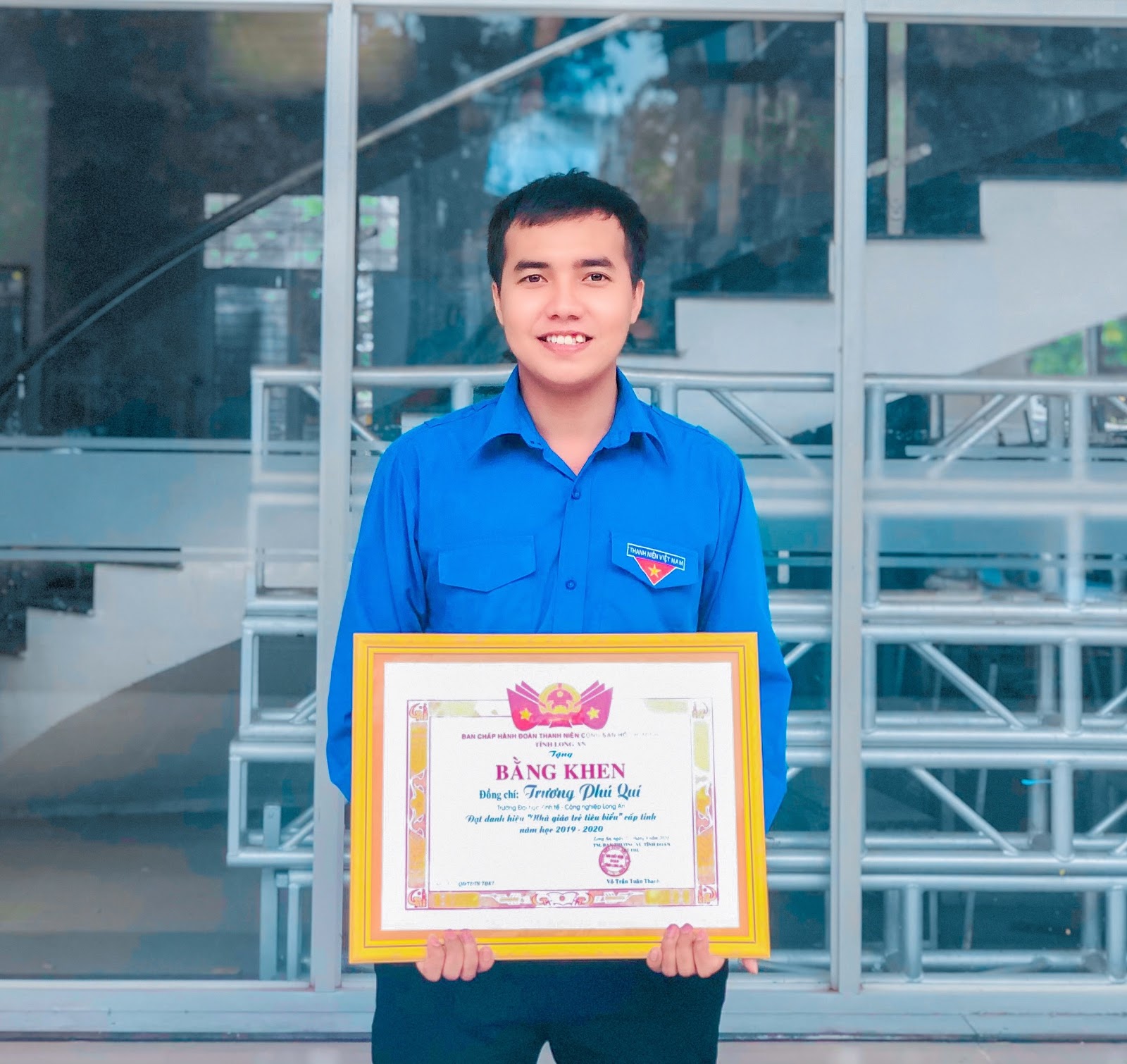 Nhà giáo trẻ tiêu biểu cấp tỉnh năm học 2019-2020 Trương Phú Quí- Phó Bí thư Đoàn trường Đại học Kinh tế Công nghiệp Long An