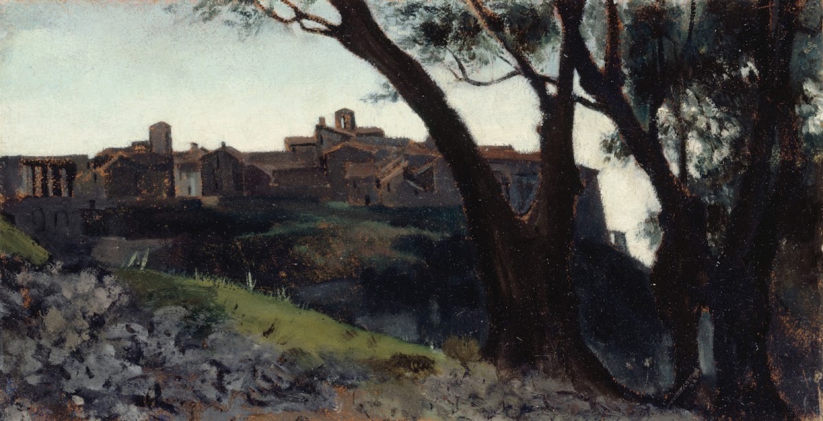 Paysage dItalie Village au crépuscule 1859 1860