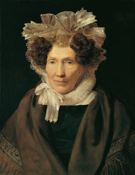 Alte Frau mit weißer Bänderhaube 1832