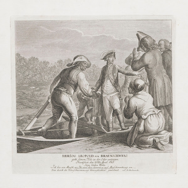 Last hours of the life of Prince Leopold of Brunswick before his death in the Od