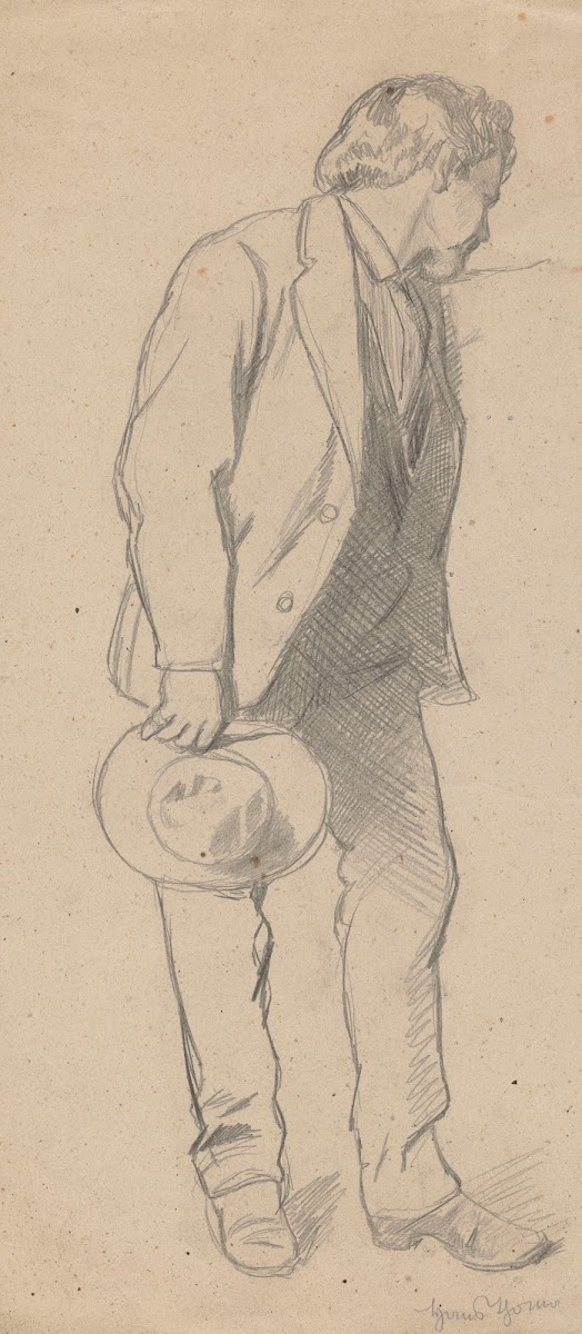 Study of a man with a hat in his right hand 1886