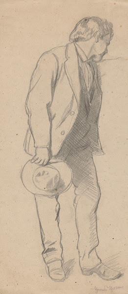 Study of a man with a hat in his right hand 1886