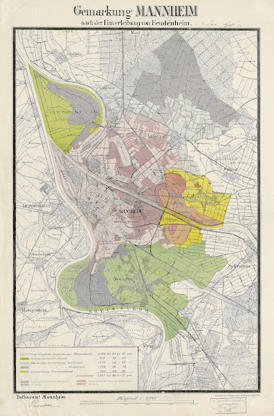 Gemarkung Mannheim Nach Der Einverleibung Von Feudenheim 1909 1910