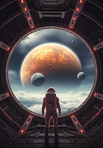 Astronaut on Orbital Station