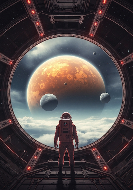 Astronaut on Orbital Station