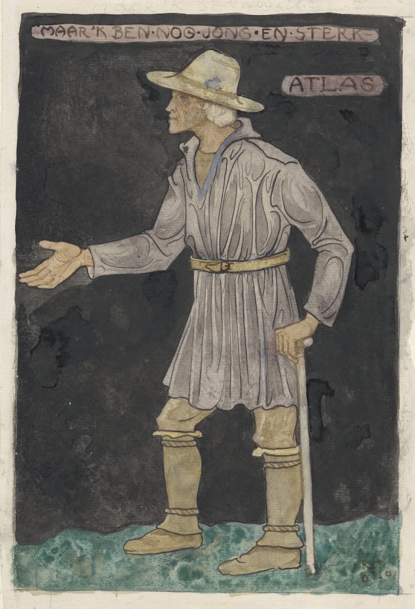 Ontwerp Voor Kostuum Voor Atlas 1910