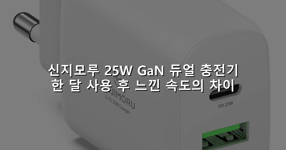 신지모루 25W GaN 듀얼 충전기 한 달 사용 후 느낀 속도의 차이