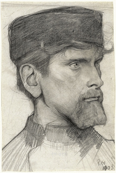 Kop Van Een Man Met Een Muts 1903