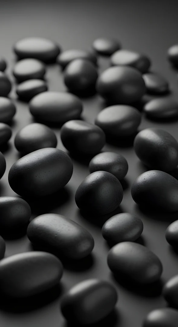 Abstract Matte Black River Stones Texture
