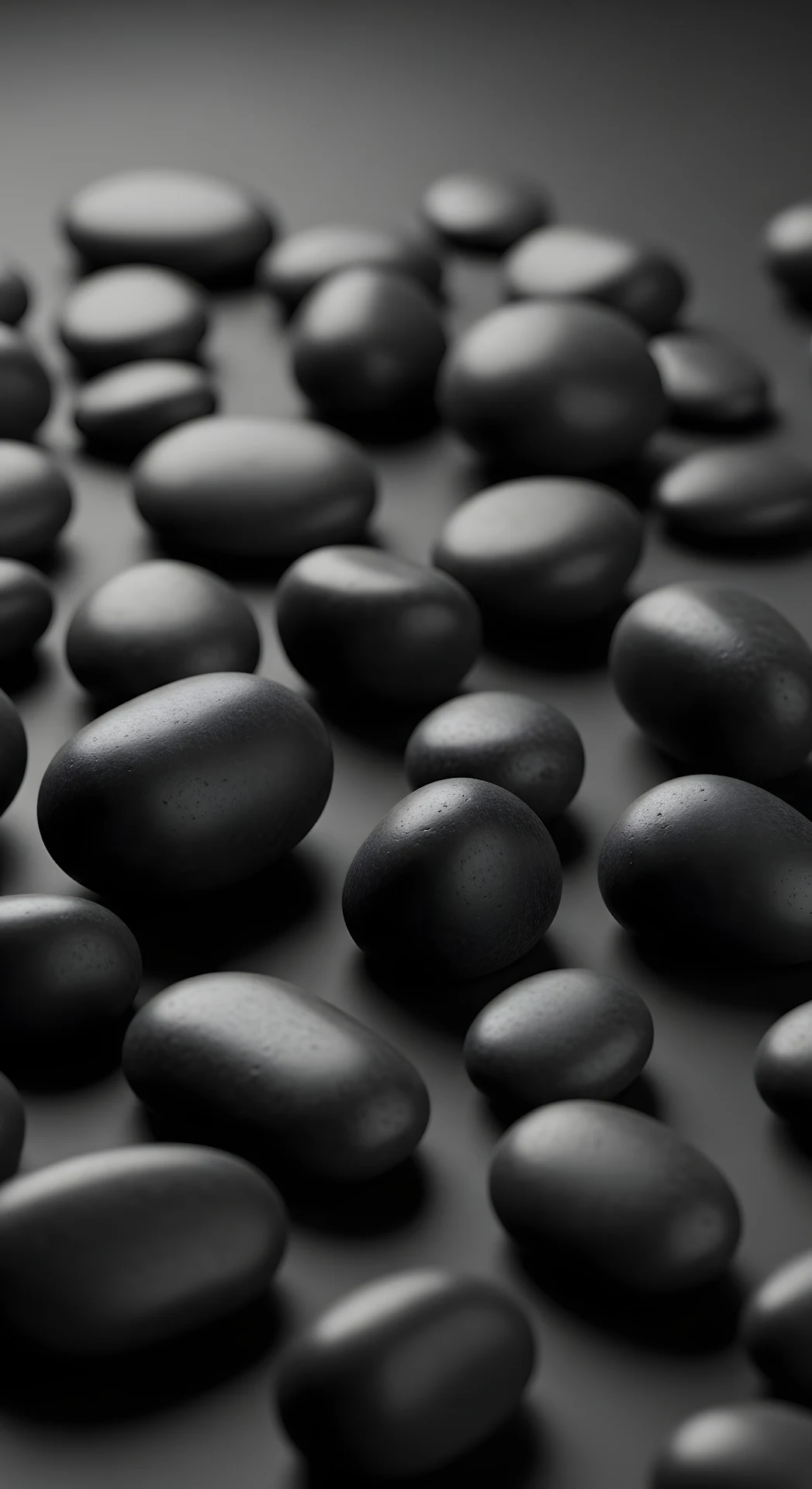 Abstract Matte Black River Stones Texture - Free 4K mobile Wallpaper
